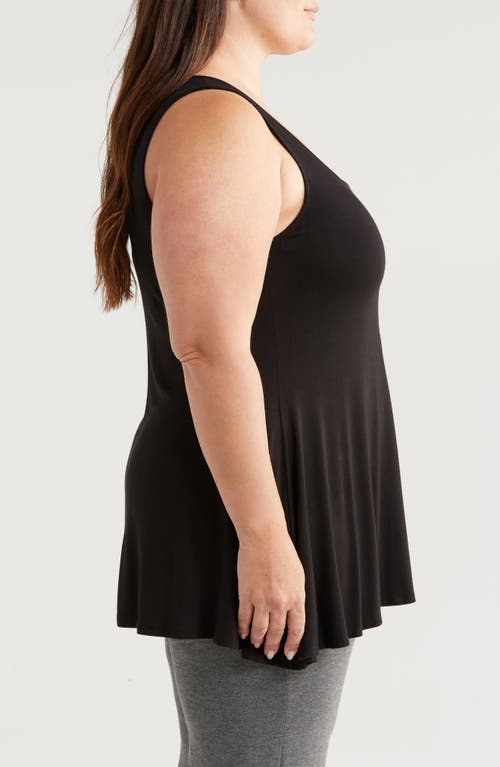 Shop 24seven Comfort Apparel Jersey Tunic Tank In Black