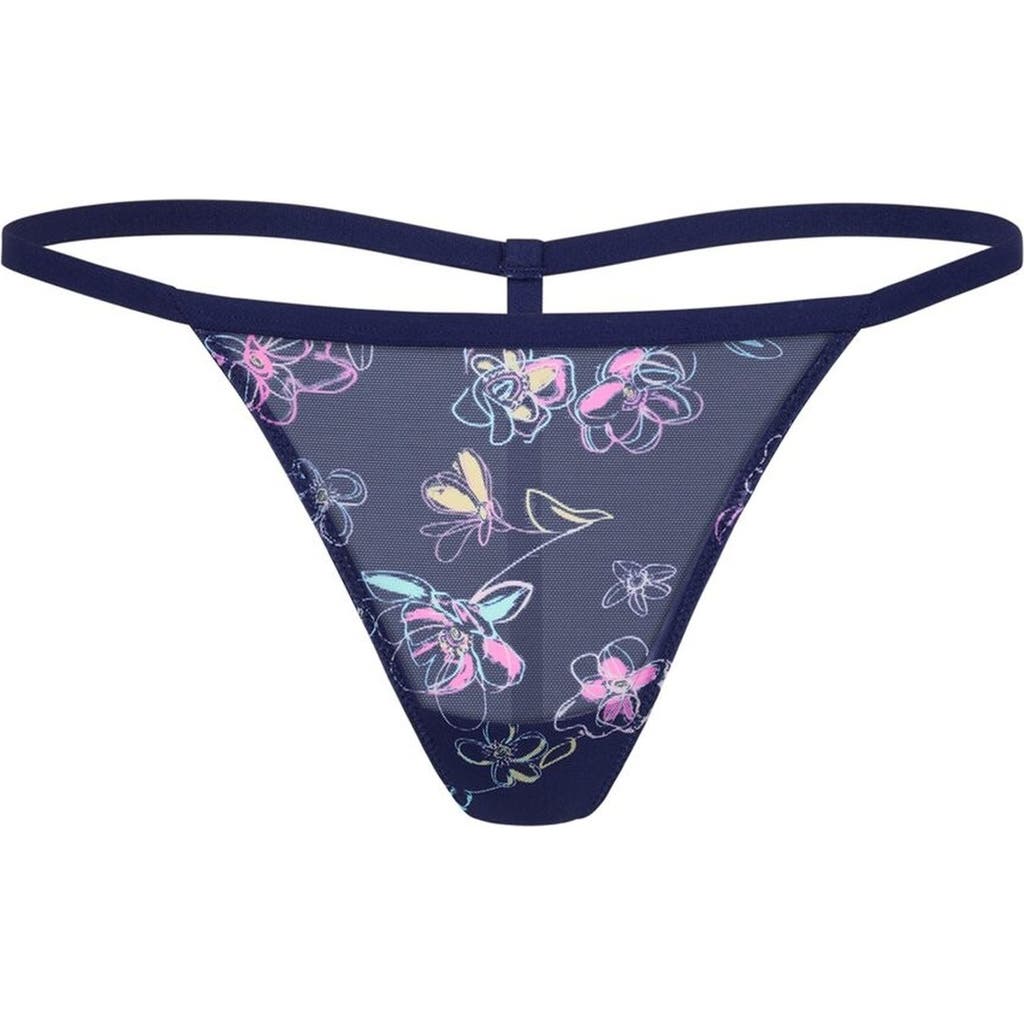 Adore Me Serenity G-string Panties In Floral Blue