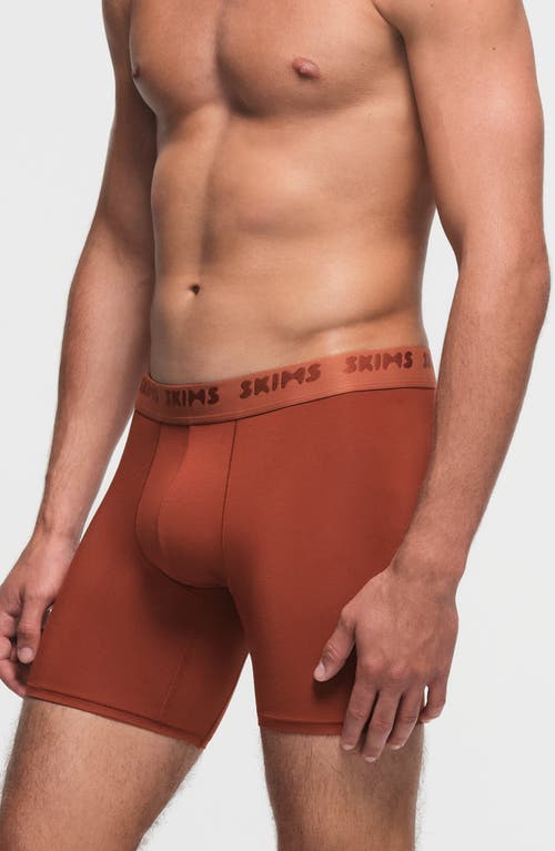 Shop Skims 5-inch Stretch Modal Boxer Briefs In Rust