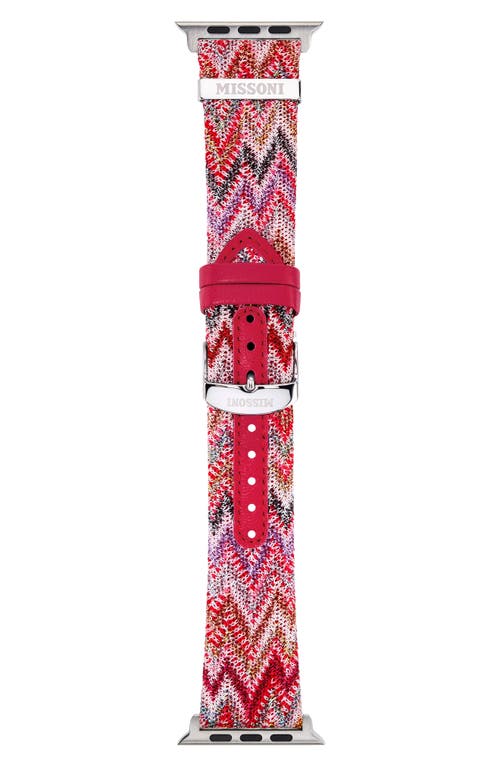 Missoni Fabric Apple Watch Strap Watch Accessory Multicolored Size - Synthetic Fibers In Pink Multi