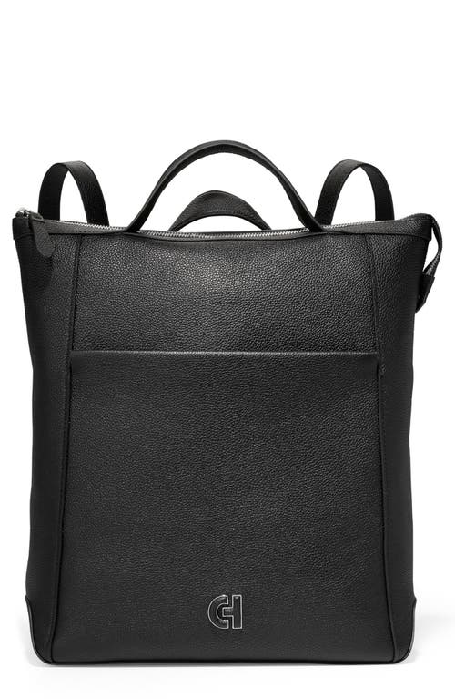 Grand Ambition Leather Convertible Luxe Backpack in New Black