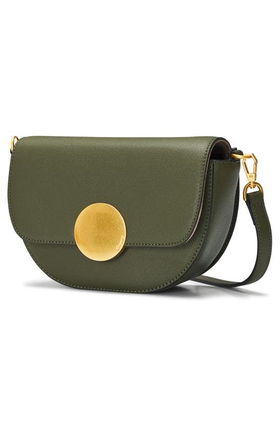 Shop Oryany Lottie Leather Saddle Crossbody Bag In Olive