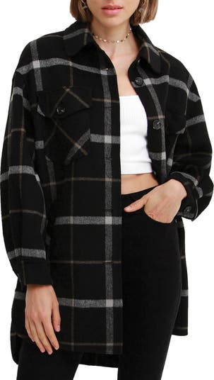 BELLE AND BLOOM Rivers Edge Oversize Plaid Wool Blend Shacket