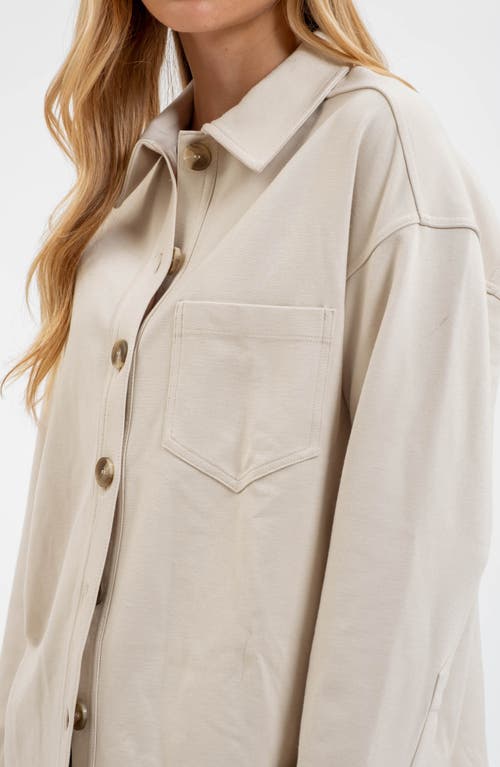 Blu Pepper Oversize Shacket In Cream