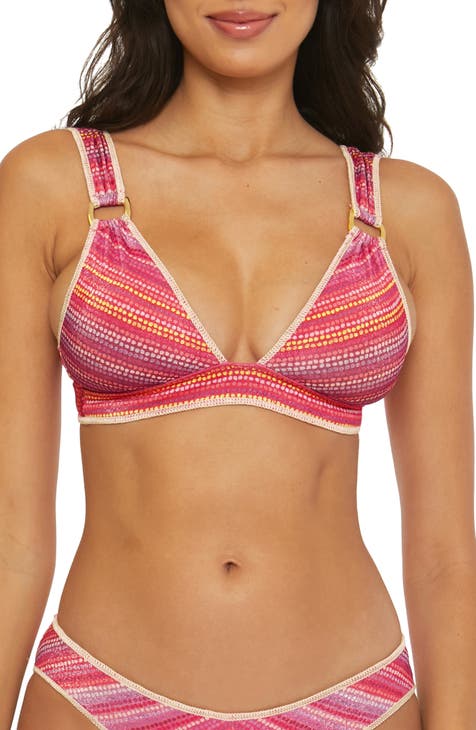 Maaji Bombon Pink Shine Long Line Triangle Bikini Top