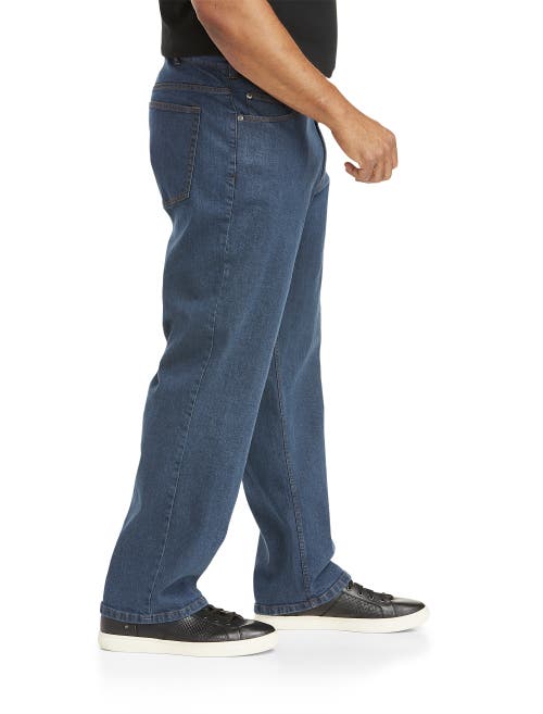 Harbor Bay Relaxed Fit Stretch Jeans In Basic Blue Wash
