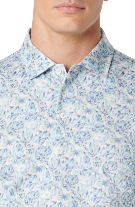 Shop Bugatchi Victor Ooohcotton® Leaf Print Polo In Mint