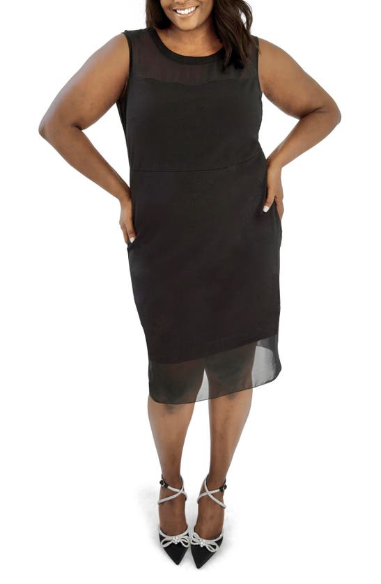 Shop Maree Pour Toi Sheer Panel Sheath Dress In Black