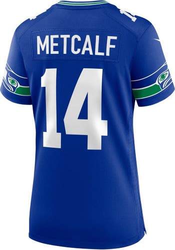 Nike Women's Nike DK Metcalf Royal Seattle Seahawks Throwback Player Game  Jersey