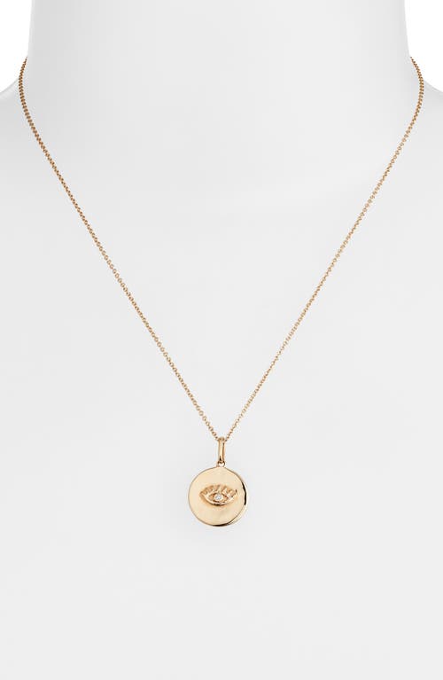 Anzie X Mel Soldera Lash Evil Eye Diamond Pendant Necklace In Yellow Gold