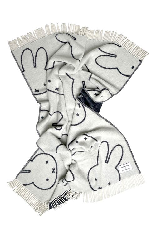 Maison Deux X Miffy Kids' Wool Blanket In White/black