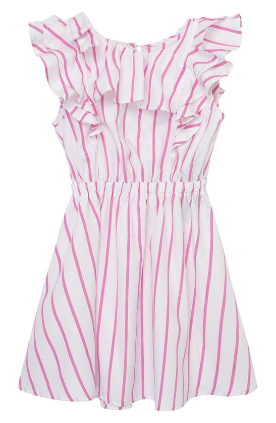 Habitual Kid's Stripe Fit & Flare Dress In Pink