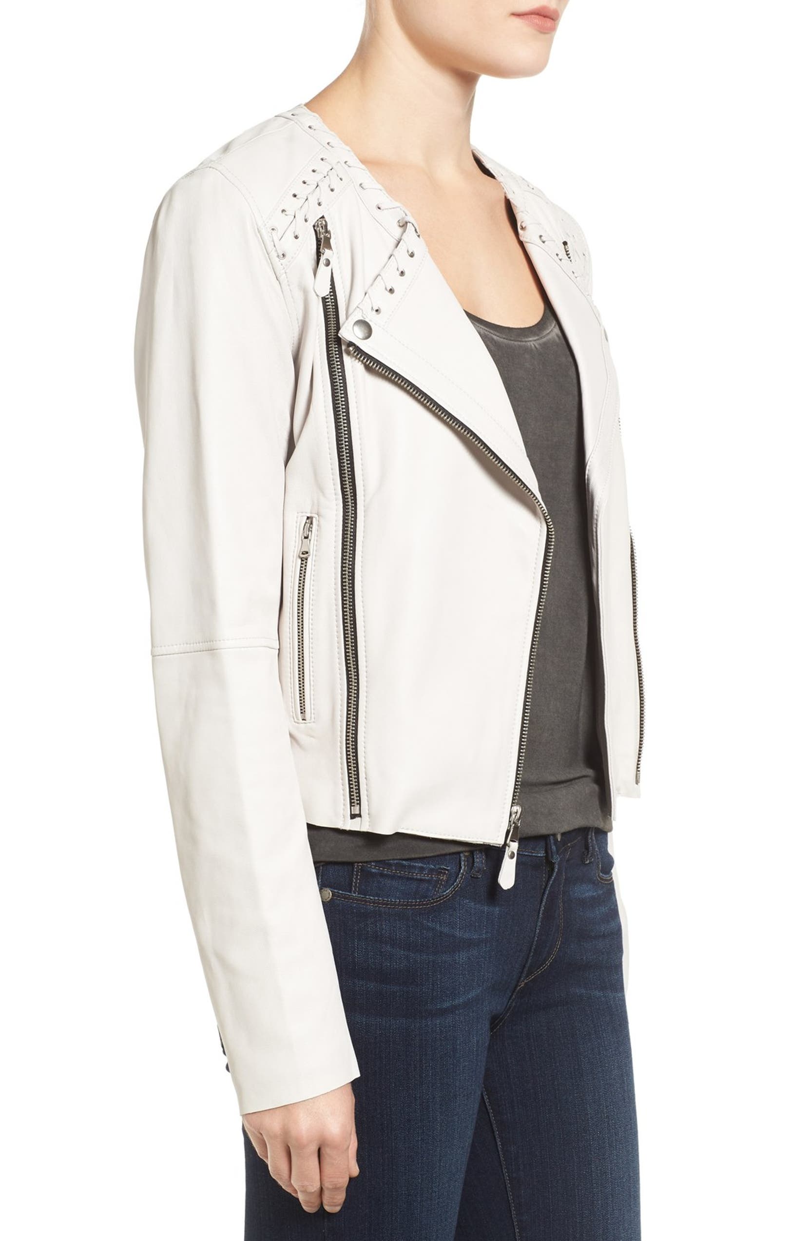 Paige Devin Lambskin Leather Moto Jacket Nordstrom