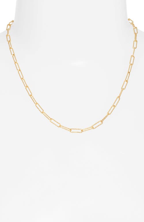 Nordstrom Demi Fine Faceted Paper Clip Chain Necklace In 14k Gold Plated