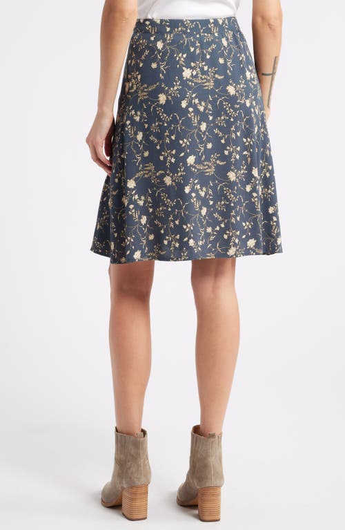 Shop Treasure & Bond Floral Button Wrap Skirt In Navy Armada Wild Vine