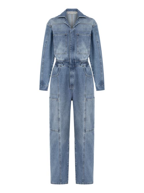 Nocturne Denim Cargo Jumpsuit in Indigo at Nordstrom