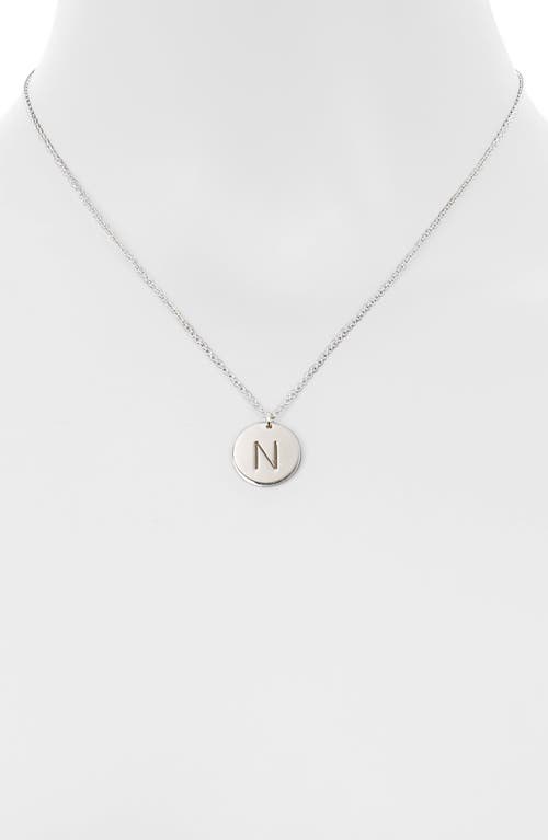 Meshmerise Initial Disc Pendant Necklace In White-n