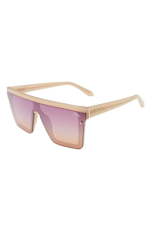 Shop Quay Australia Hindsight 67mm Shield Sunglasses In Ivory/purple To Orange