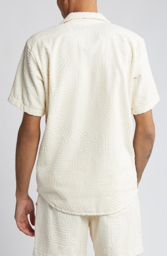 Shop Oas Cream Golconda Terry Cloth Camp Shirt In Off White