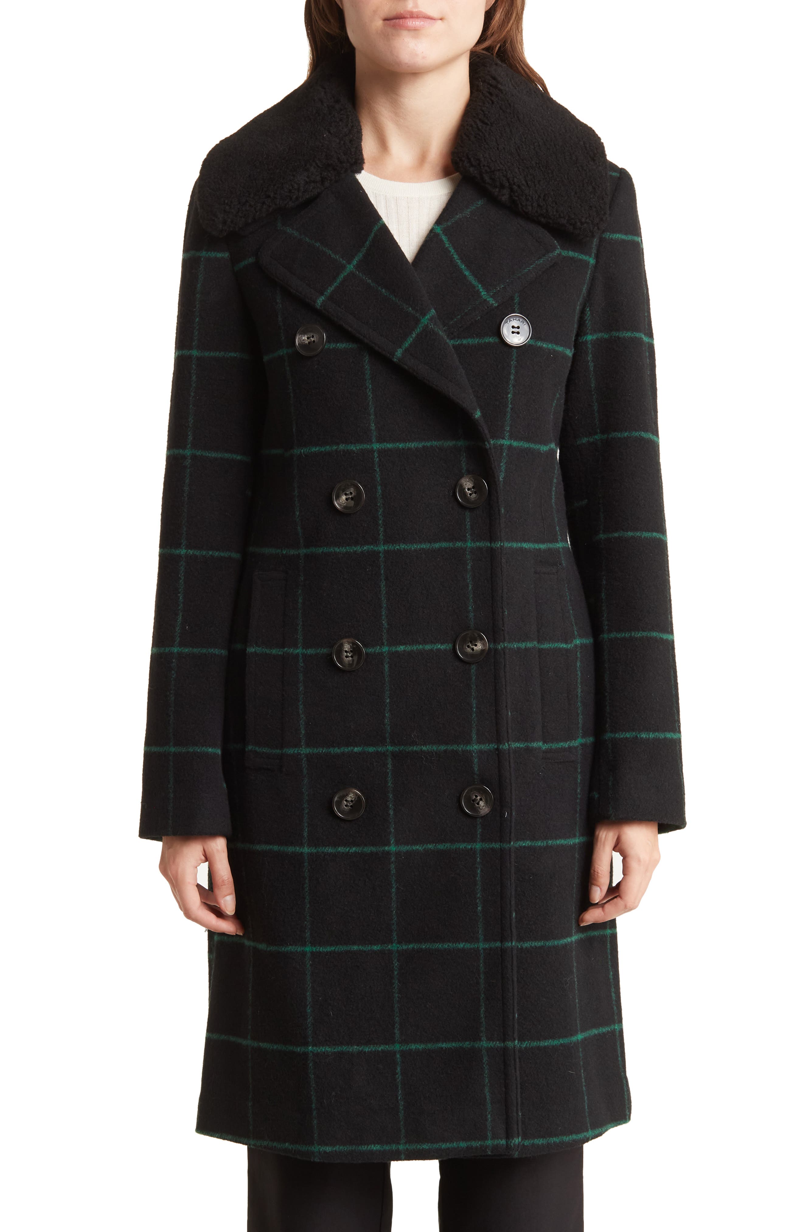 tahari plaid coat