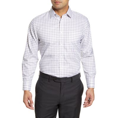 Nordstrom Shop Smartcare(TM) Traditional Fit Plaid Dress Shirt - Brown