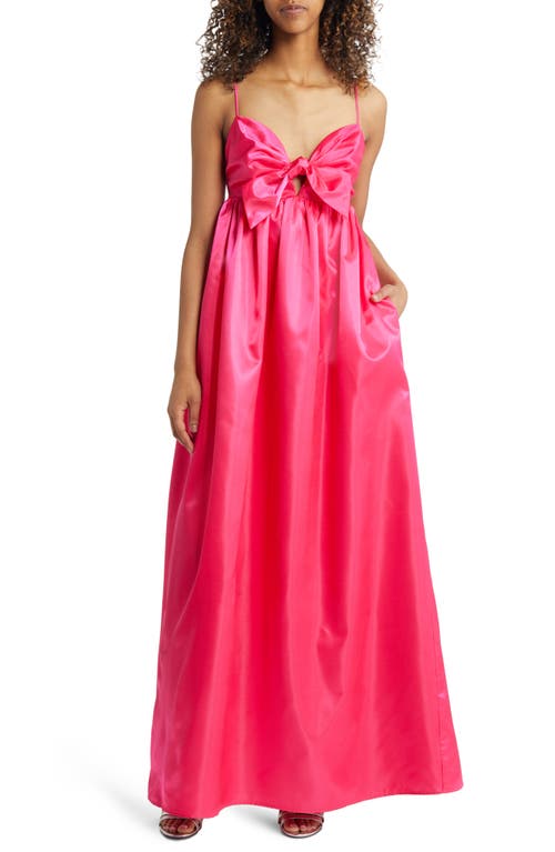 Lulus Flirting with Fab Satin Babydoll Gown in Pink