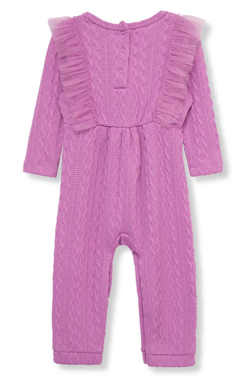 Habitual Kids Bow & Ruffle Jumpsuit In Purple