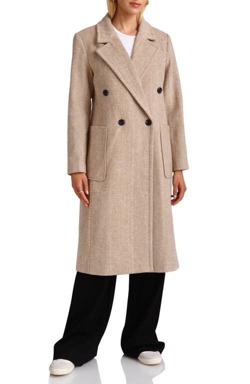 AVEC LES FILLES AVEC LES FILLES DOUBLE BREASTED HERRINGBONE PATCH POCKET COAT 
