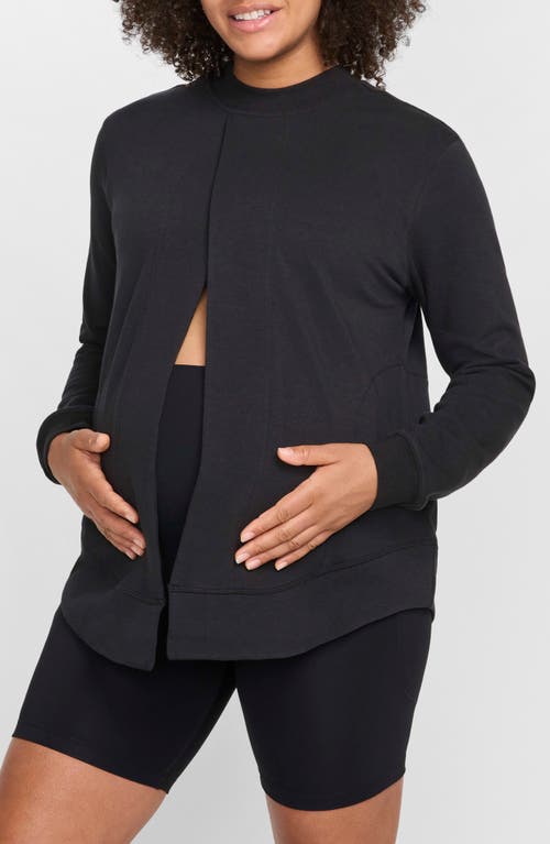 Shop Nike French Terry Maternity/nursing Top In Black