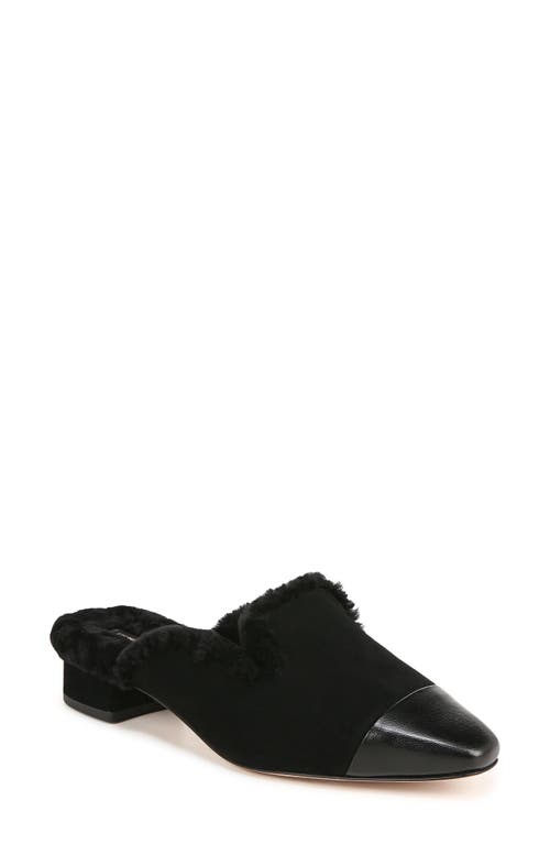 Shop Veronica Beard Cecile Genuine Shearling Mule In Black/black