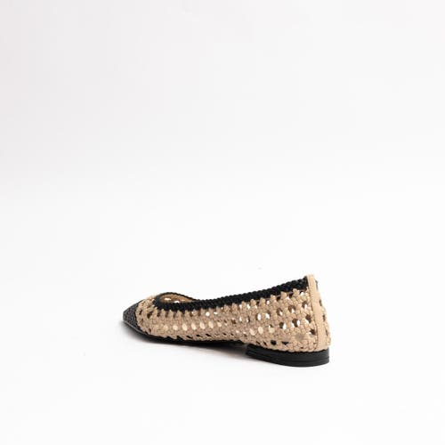 Shop Cecelia New York Brie  Woven Point Toe Ballet Flat In Beige Multi