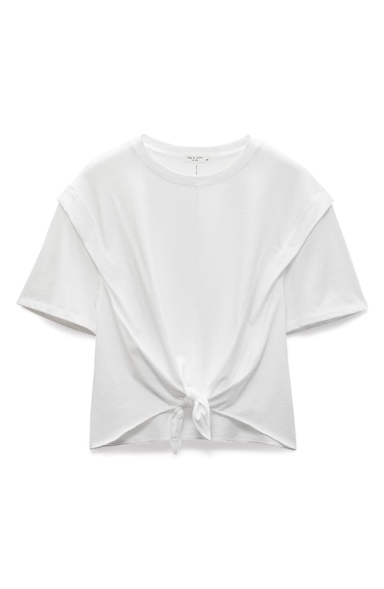 rag & bone Mica Tie Front T-Shirt, Alternate, color, White