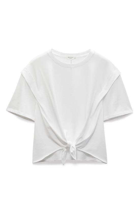 Shop Rag & Bone Mica Tie Front T-shirt In White