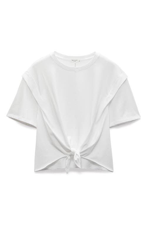 Rag & Bone Mica Tie Front T-shirt In White