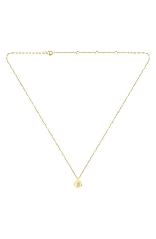 Shop Ron Hami Baguette Diamond Circle Pendant Necklace In 14k Yellow Gold
