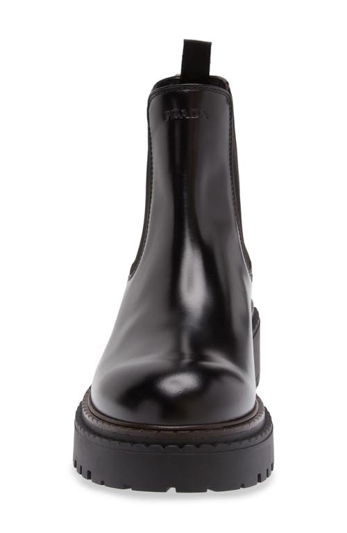 Shop Prada Double Chocolate Chelsea Boot In Nero