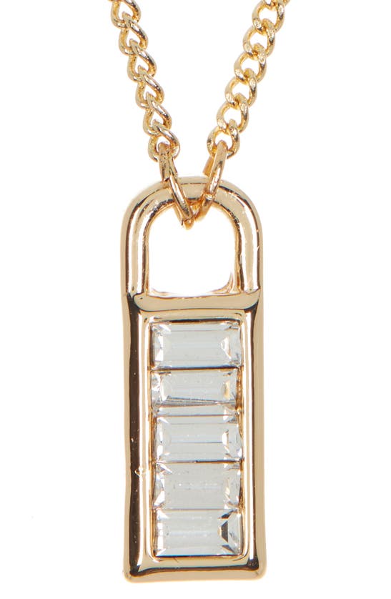 Vince Camuto Baguette Pendant Necklace In Gold Toned | ModeSens