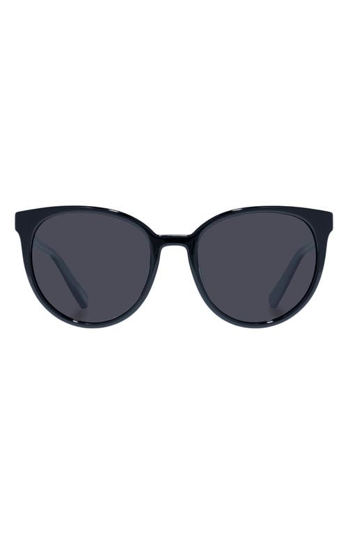 Shop Le Specs Armada 54mm Polarized Round Sunglasses In Shiny Black