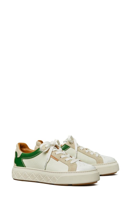 Tory Burch Ladybug Sneaker In White / Green / Frost