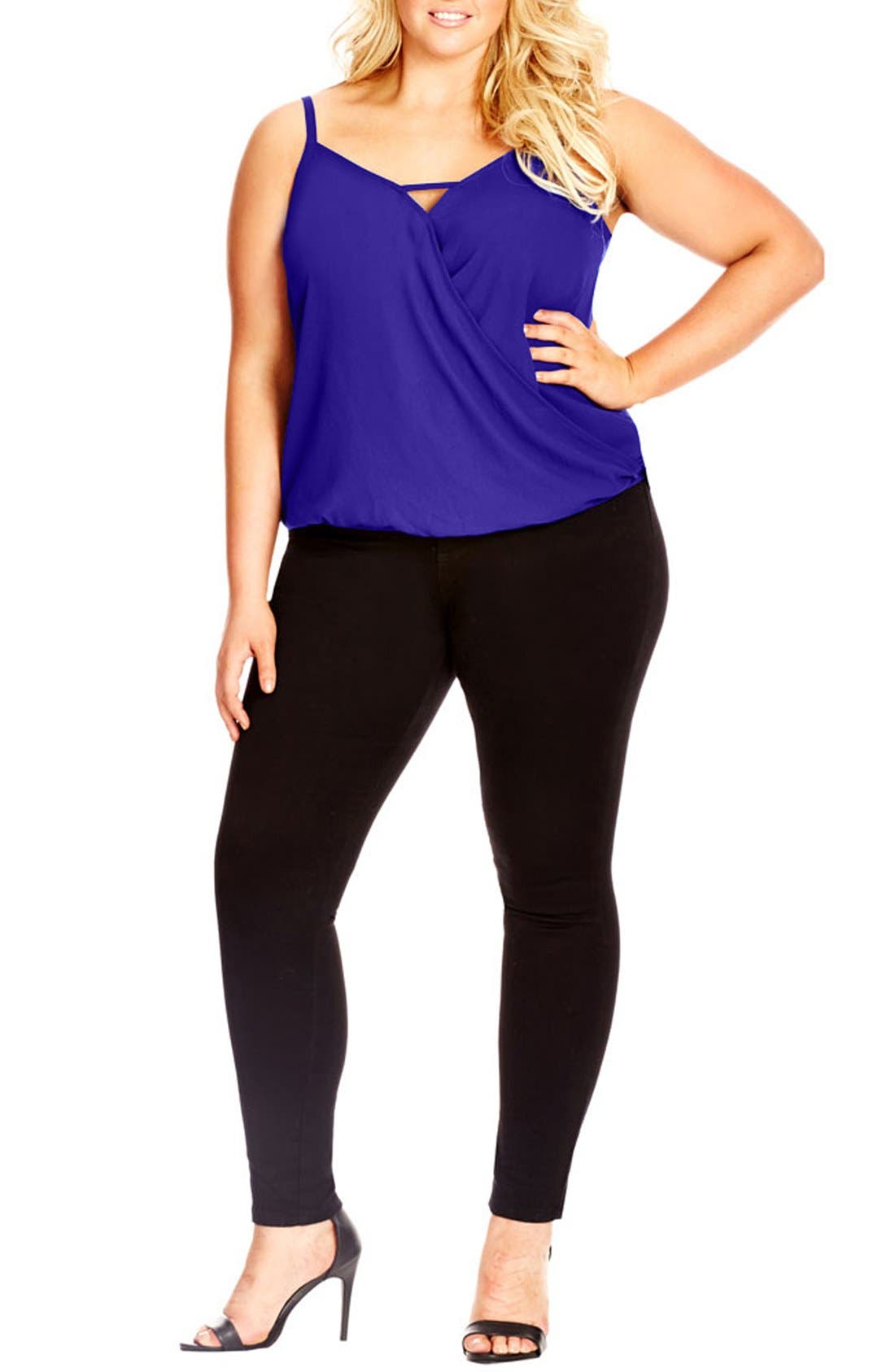 City Chic Crossover Bubble Hem Camisole (Plus Size) Nordstrom