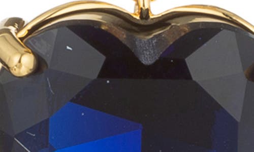 Eye Candy Los Angeles Beatrice Two Tone Cz Heart Drop Earrings In Blue