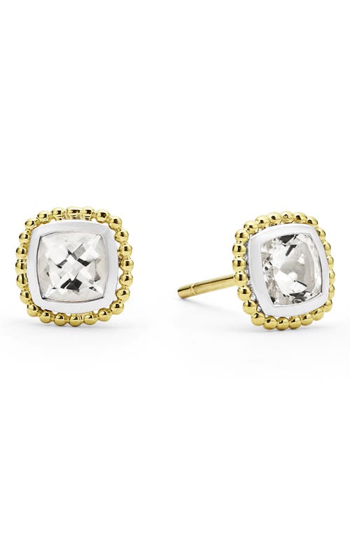 LAGOS Caviar Color White Topaz Stud Earrings in Gold at Nordstrom