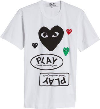 Comme des Garcons PLAY Multi Heart Cotton Graphic Tee Nordstrom