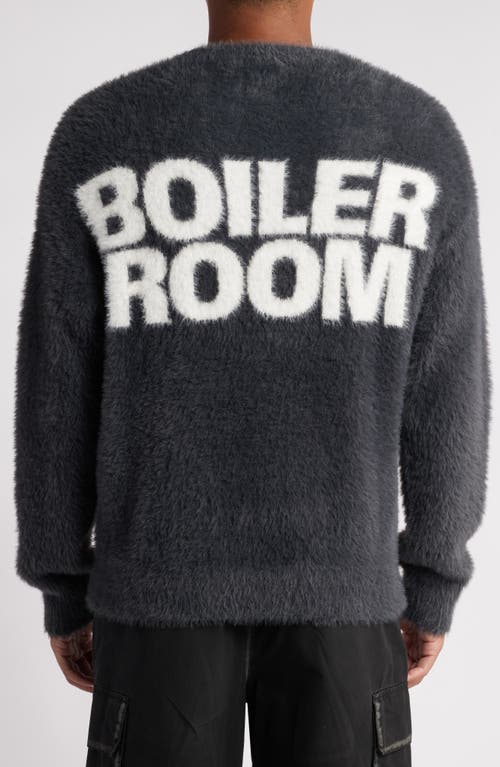 Shop Boiler Room Shaggy Crewneck Sweater In Black