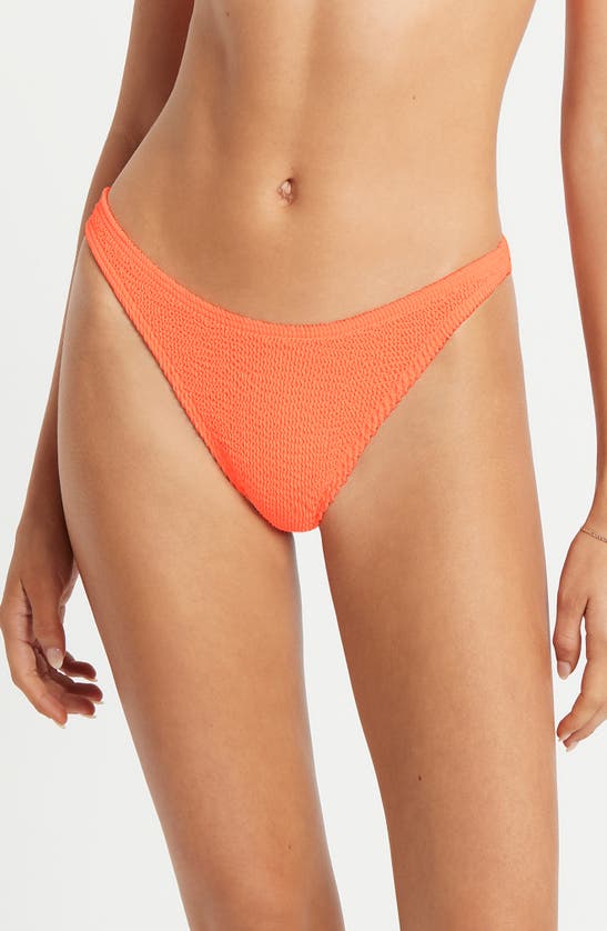 Bondeye Vista Ruched Bikini Bottoms In Orange