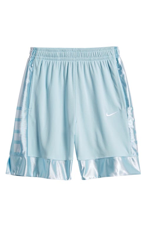 Shop Nike Kids' Dri-fit Elite Basketball Shorts In Glacier Blue/white