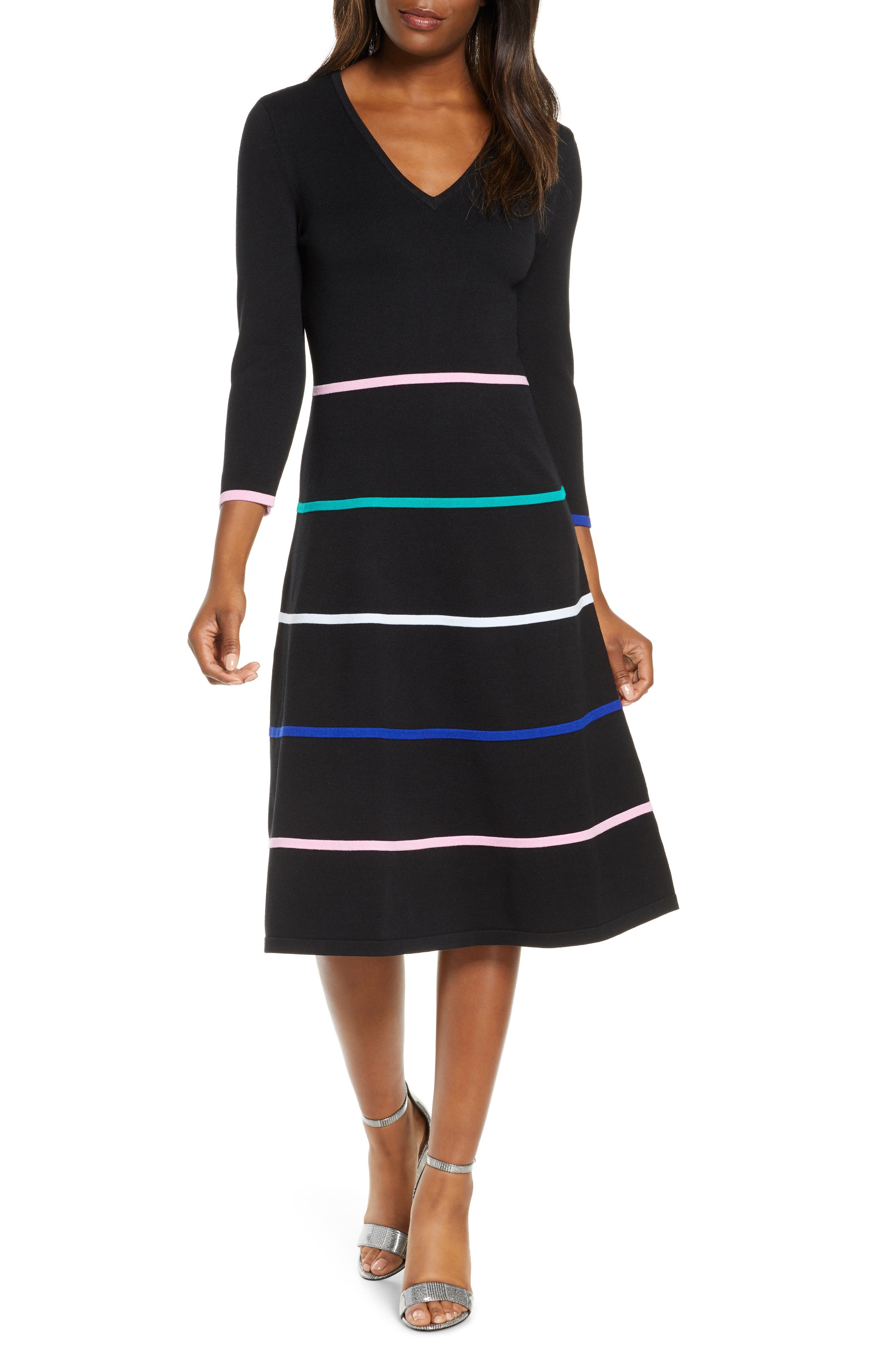 eliza j stripe sweater dress