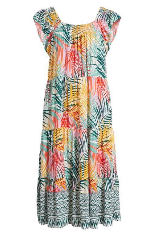 BEACHLUNCHLOUNGE BEACHLUNCHLOUNGE ELOISE FLUTTER SLEEVE SMOCKED DETAIL SUNDRESS
