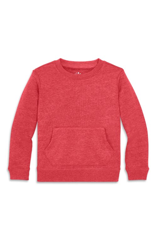 Shop Primary Cozy Fleece Crewneck Sweatshirt In Heather Cherry