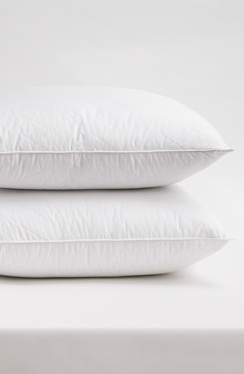 Allied Home Hotel Luxe Set of 2 Herringbone Quilted Pillows in White at Nordstrom